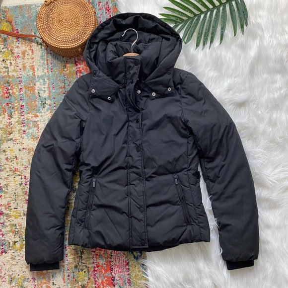 H&M Jackets & Blazers - H&M Black Hooded Winter Puffer Coat Size 4